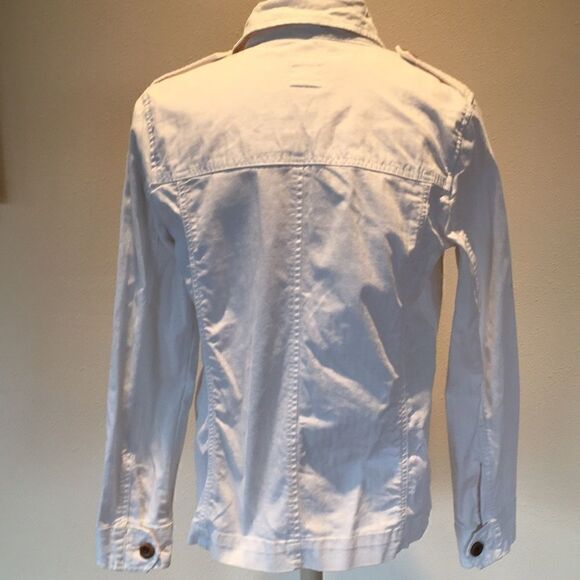 Gap denim jacket  Four pockets buttons Small Cream with light striped detail - Picture 5 of 8